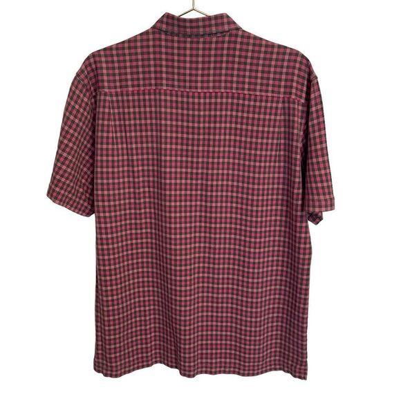 Tommy Bahama Silk Button Down Pink Grey Checked Shirt Size XL - Picture 5 of 9